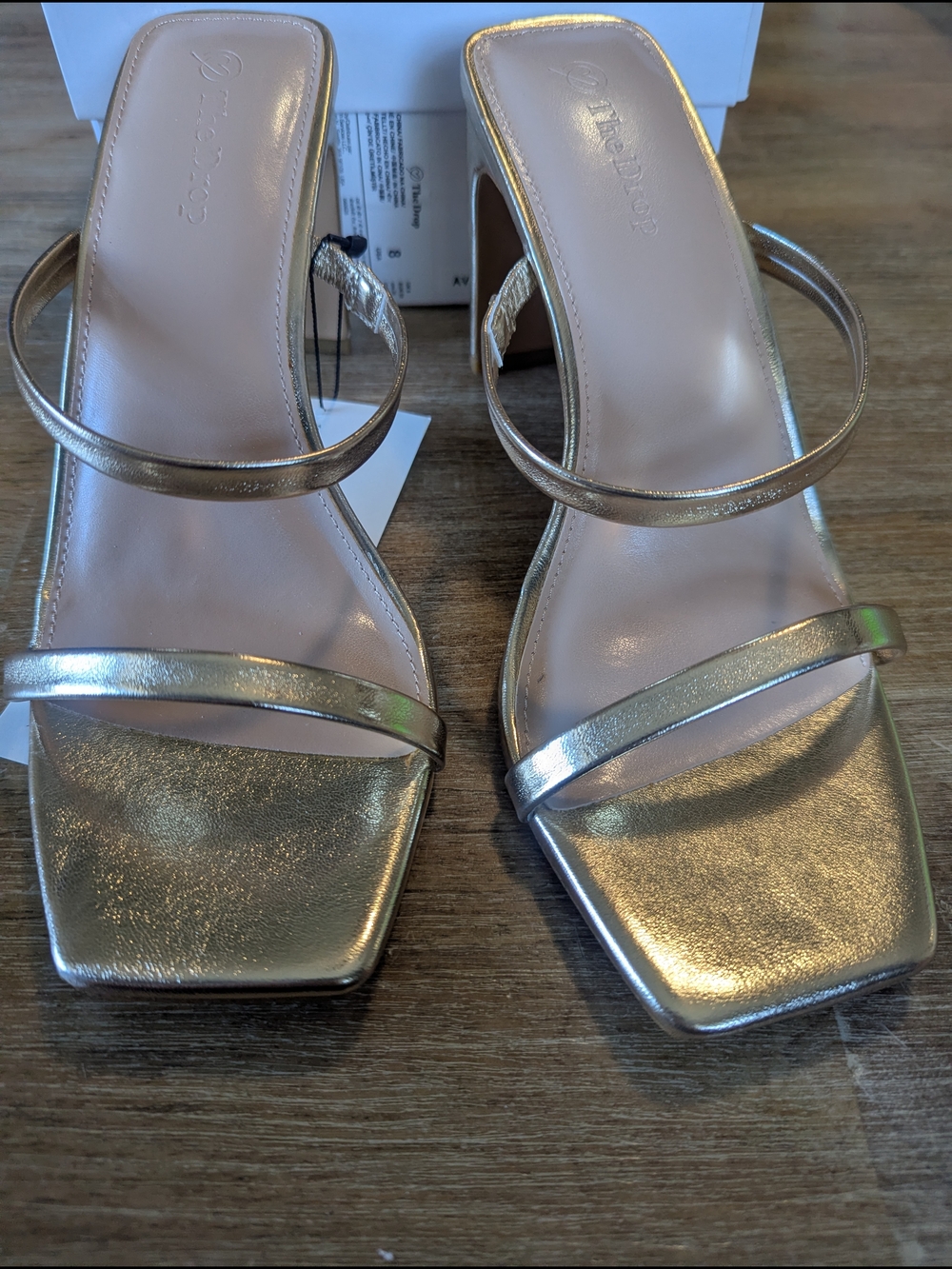 Gold Strappy Slide Sandals - The Drop